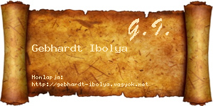Gebhardt Ibolya névjegykártya